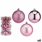 Σετ Χριστουγεννιάτικες Μπάλες Ροζ Πλαστική ύλη Ø 8 cm (x6)