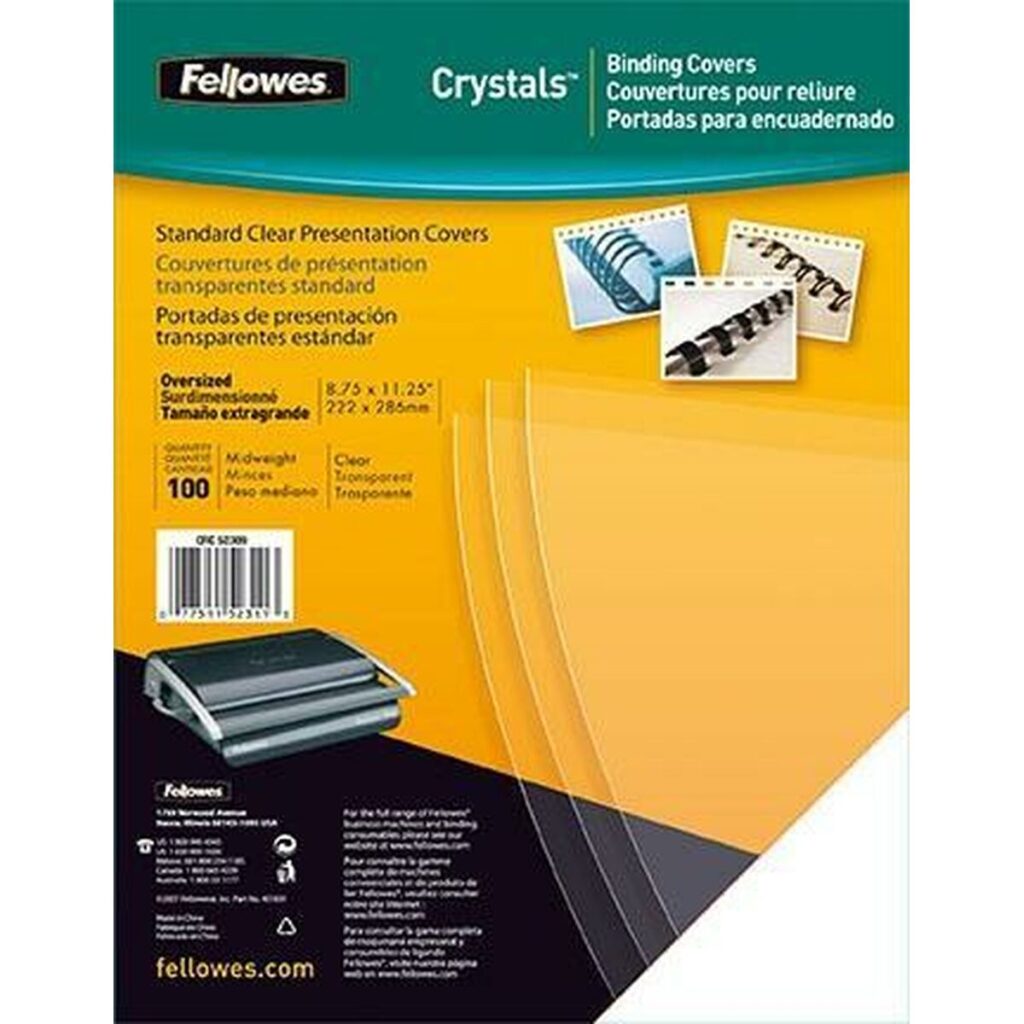 Κάλυμμα βιβλίων Fellowes 53762 Διαφανές A4 PVC Πλαστική ύλη (100 Μονάδες)