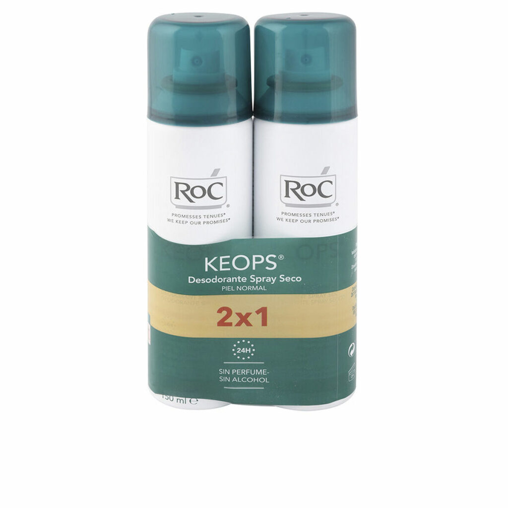Αποσμητικό Spray Roc Keops Spray Seco Στεγνό Spray 2 Τεμάχια (2 x 150 ml)