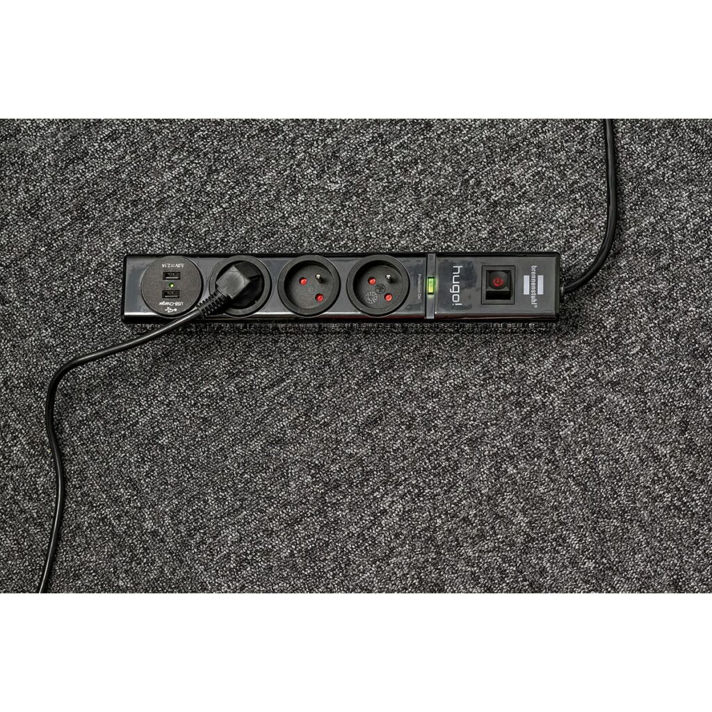 Πολύπριζο με 3 Πρίζες με διακόπτη Brennenstuhl hugo! USB x 2 (2 m)