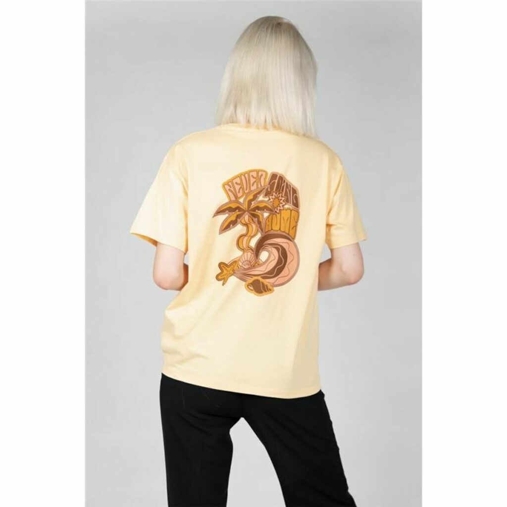 Γυναικεία Μπλούζα με Κοντό Μανίκι 24COLOURS Casual Κίτρινο