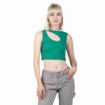 Γυναικεία Μπλούζα με Κοντό Μανίκι 24COLOURS Casual Πράσινο
