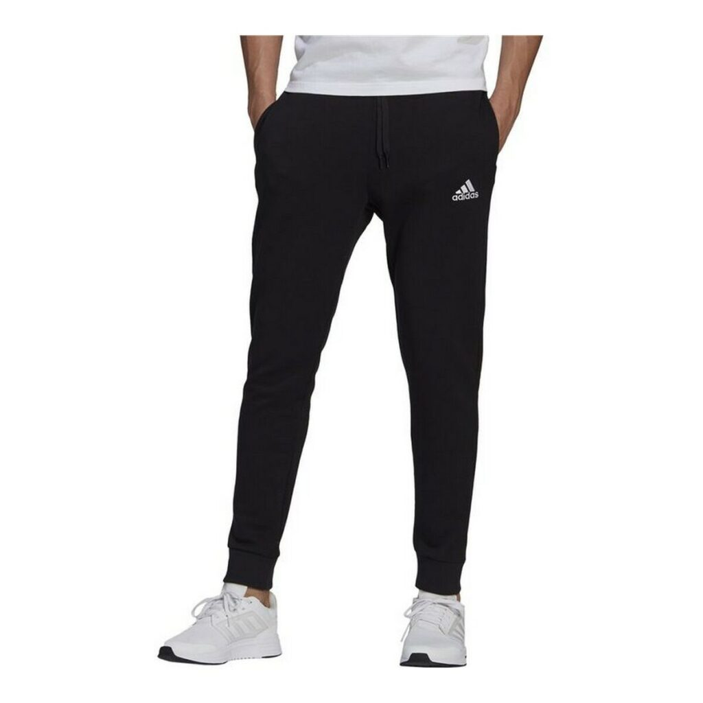 Μακρύ Αθλητικό Παντελόνι Adidas Essentials Fleece Regular Fit Μαύρο Άντρες