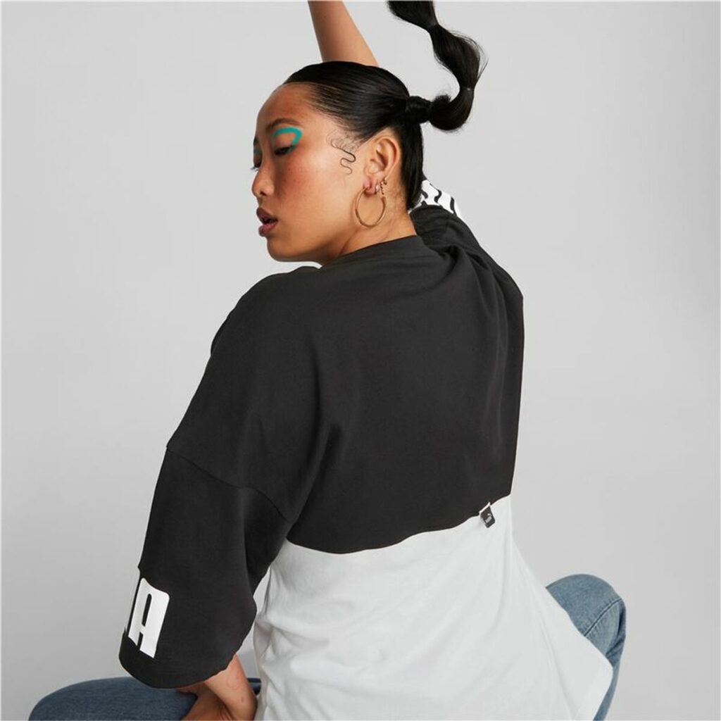 Γυναικεία Μπλούζα με Κοντό Μανίκι Puma Power Colorblock Λευκό Μαύρο