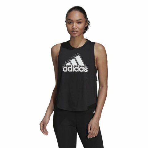 Αμάνικο Γυναικείο Mπλουζάκι Adidas Logo Graphic Racerback Μαύρο
