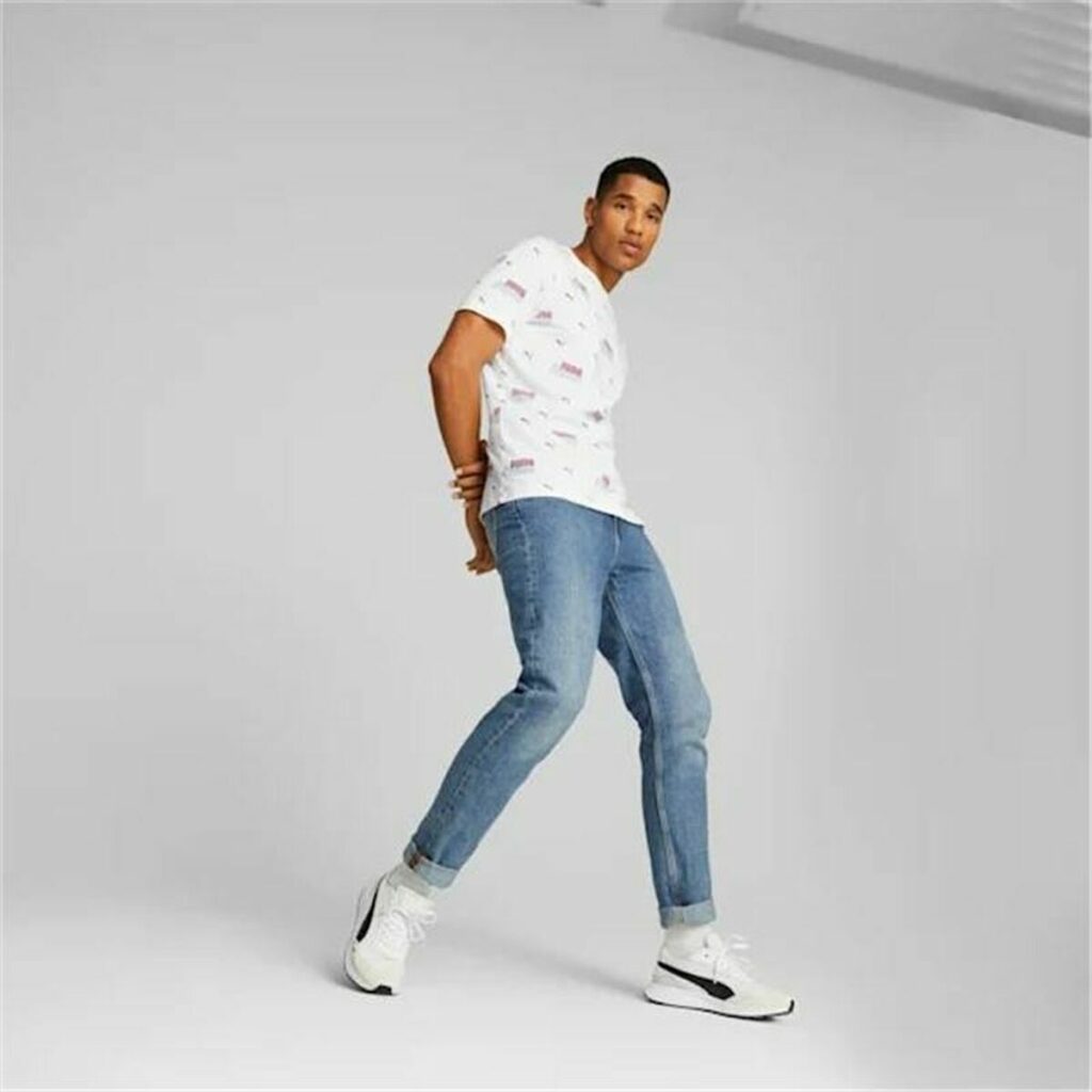 Ανδρική Μπλούζα με Κοντό Μανίκι Puma  Ess+ Logo Power Λευκό