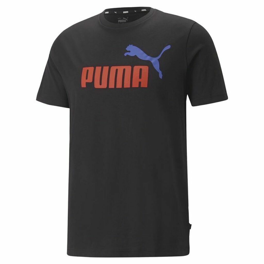 Ανδρική Μπλούζα με Κοντό Μανίκι Puma Essentials + 2 Col Logo Μαύρο