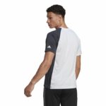 Ανδρική Μπλούζα με Κοντό Μανίκι Adidas  ColourBlock Λευκό