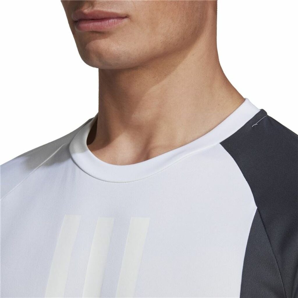 Ανδρική Μπλούζα με Κοντό Μανίκι Adidas  ColourBlock Λευκό