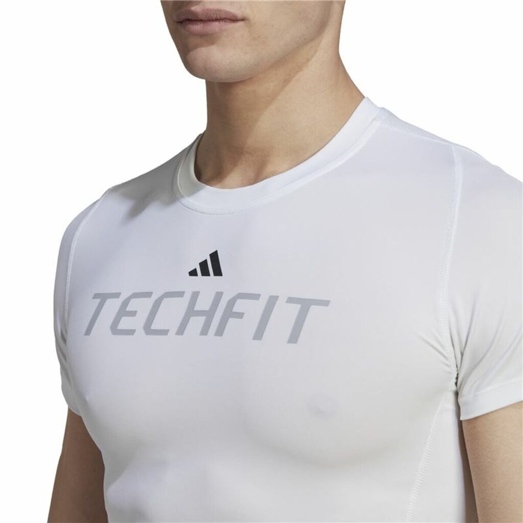 Ανδρική Μπλούζα με Κοντό Μανίκι Adidas techfit Graphic  Λευκό