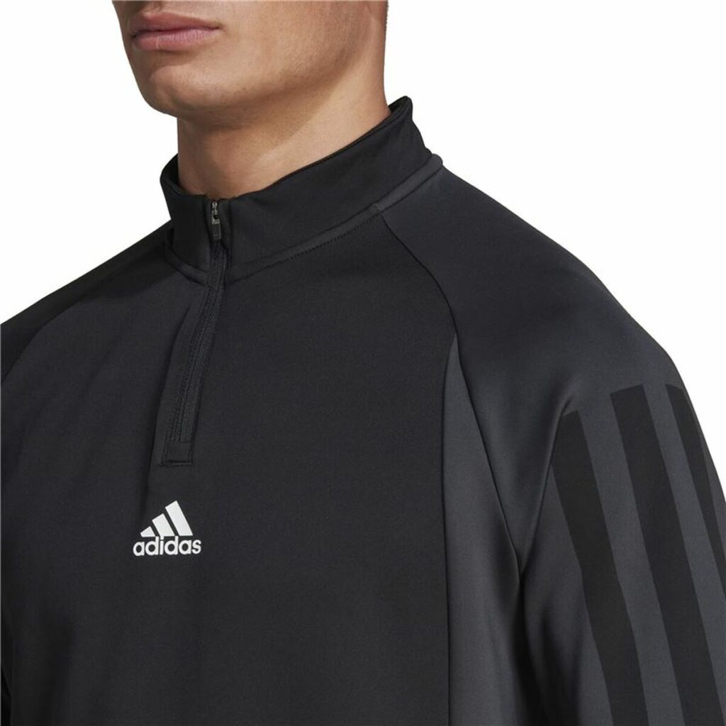 Ανδρική Μπλούζα με Μακρύ Μανίκι Adidas 1/4-Zip Μαύρο