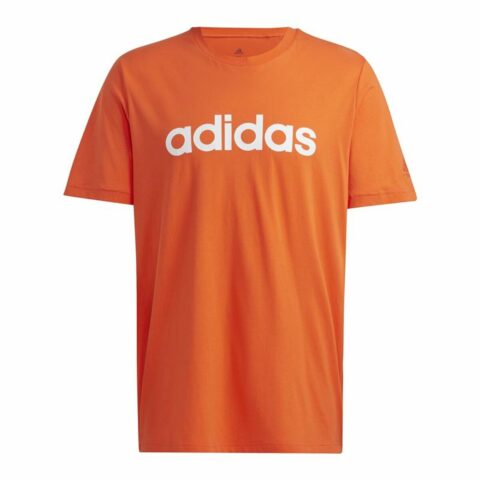 Ανδρική Μπλούζα με Κοντό Μανίκι Adidas  Essentials Embroidered Linear Πορτοκαλί