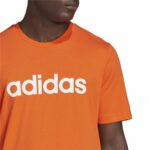 Ανδρική Μπλούζα με Κοντό Μανίκι Adidas  Essentials Embroidered Linear Πορτοκαλί