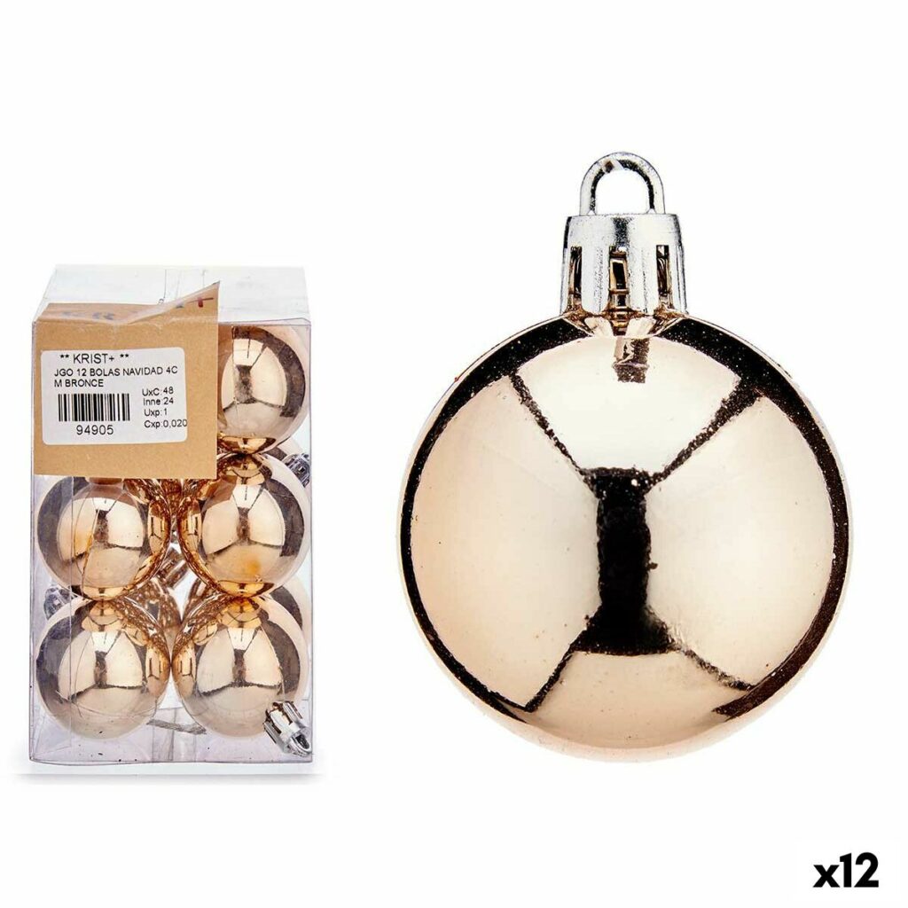 Σετ Χριστουγεννιάτικες Μπάλες Αργυρό PVC Ø 4 cm (12 Μονάδες)