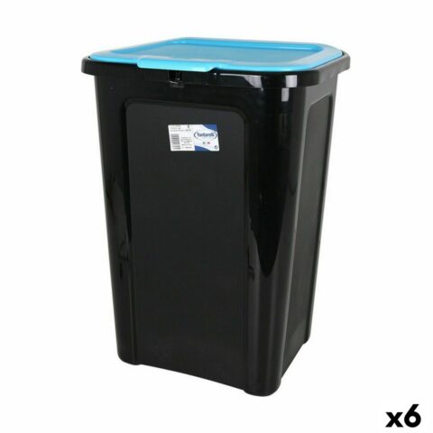 Κάδος για τα Σκουπίδια Tontarelli Coverline Μπλε 44 L Μαύρο 38