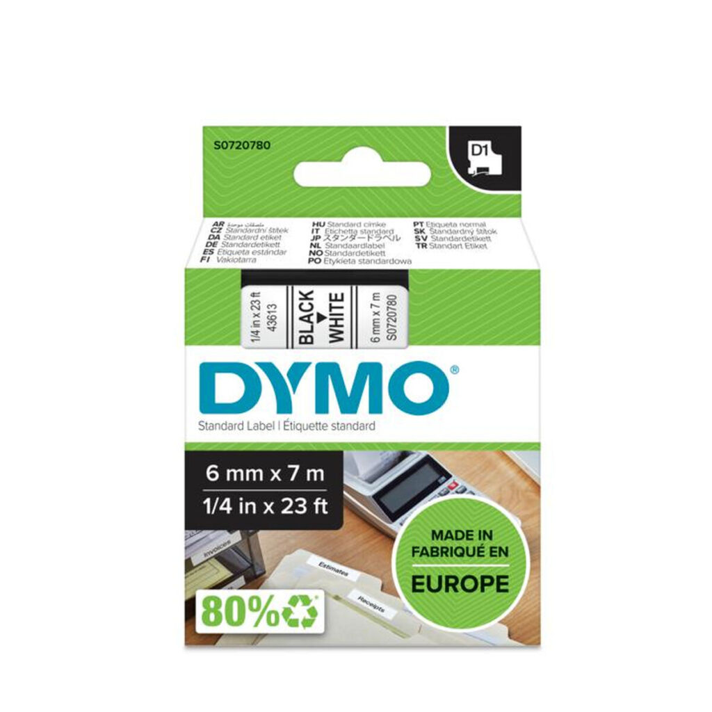 Πλαστικοποιημένη Ταινία για Στυλό Dymo S0720780 Μαύρο