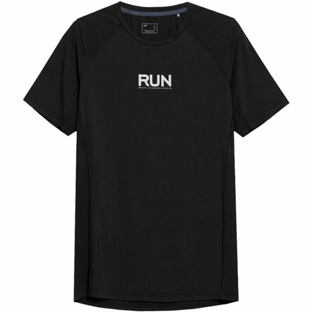 Ανδρική Μπλούζα με Κοντό Μανίκι 4F Run Μαύρο
