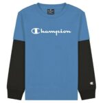 Παιδικό Μπλούζα με Κοντό Μανίκι Champion Two Sleeves Μπλε