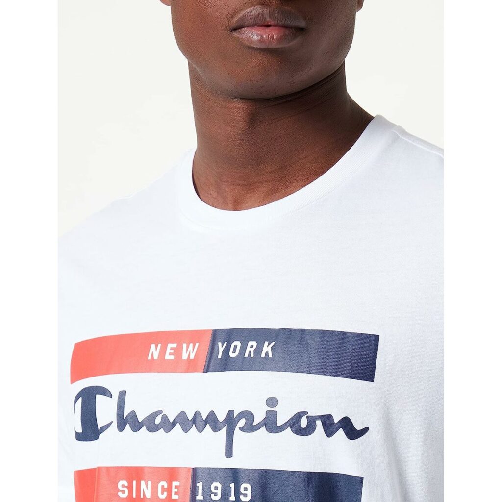 Ανδρική Μπλούζα με Κοντό Μανίκι Champion Crewneck Λευκό