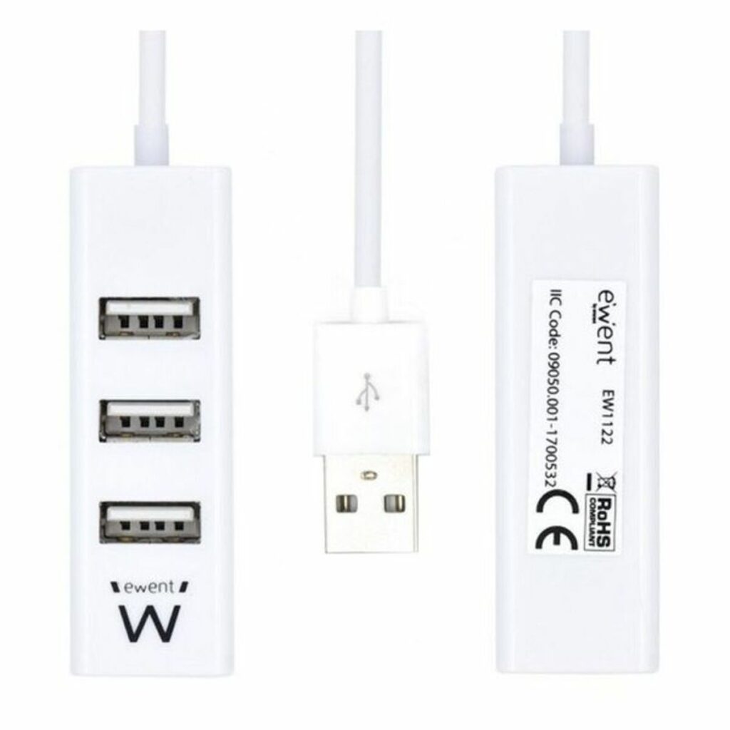 USB Hub Ewent EW1122 Λευκό 3600 W