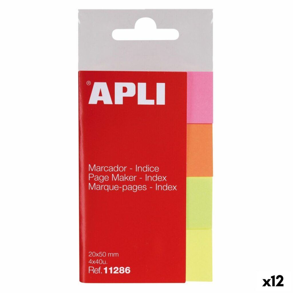 Σελιδοδείκτες Apli Πολύχρωμο 160 Φύλλα 50 x 20 mm (12 Μονάδες)