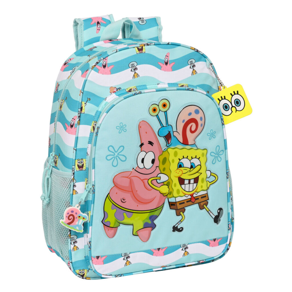 Σχολική Τσάντα Spongebob Stay positive Μπλε Λευκό (33 x 42 x 14 cm)