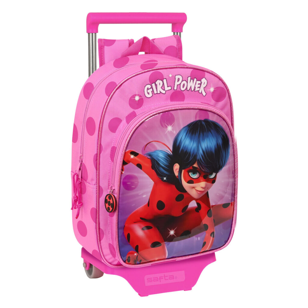 Σχολική Τσάντα με Ρόδες Lady Bug Φούξια (26 x 34 x 11 cm)