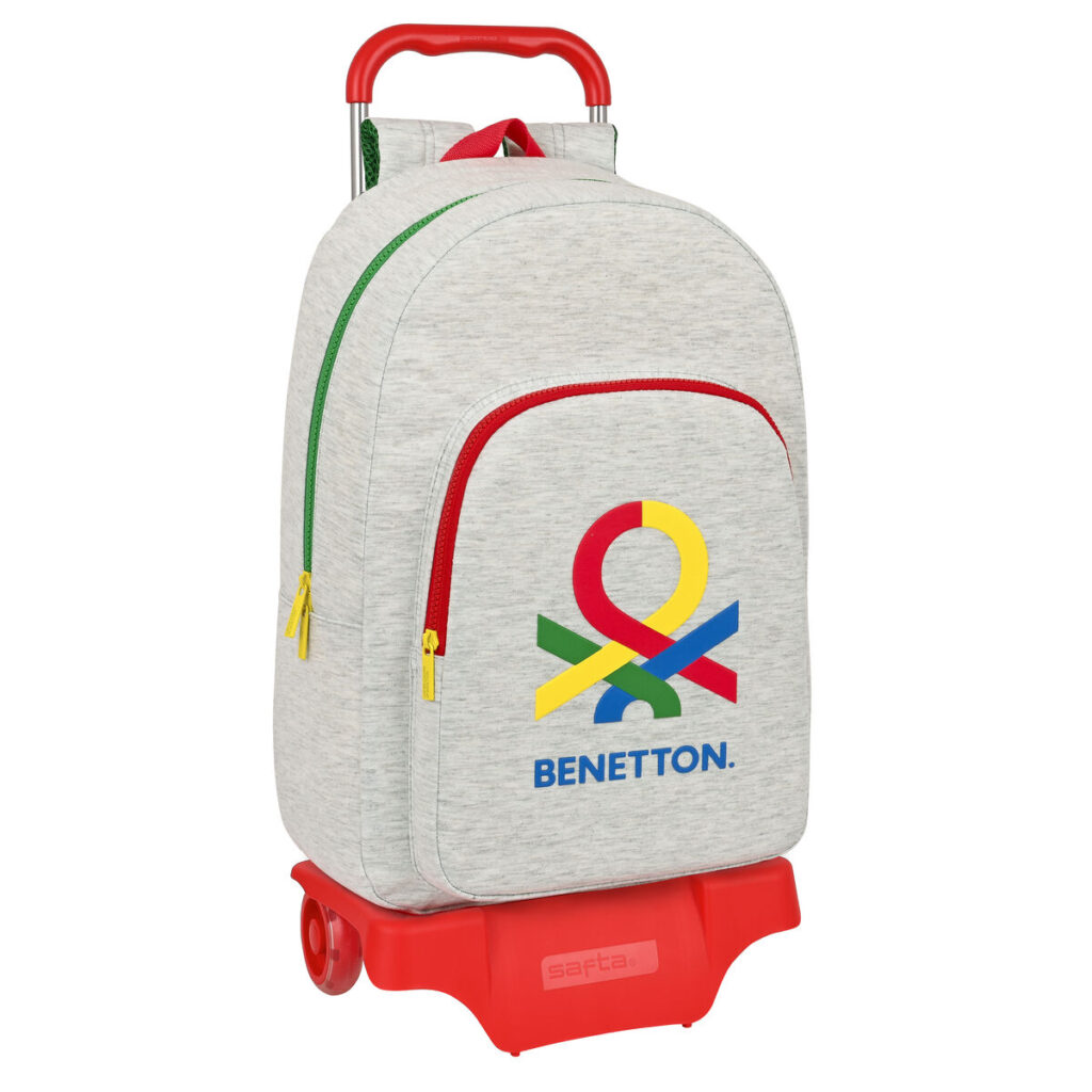 Σχολική Τσάντα με Ρόδες Benetton Pop Γκρι (30 x 46 x 14 cm)