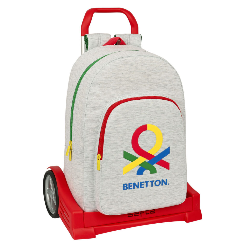 Σχολική Τσάντα με Ρόδες Benetton Pop Γκρι (30 x 46 x 14 cm)