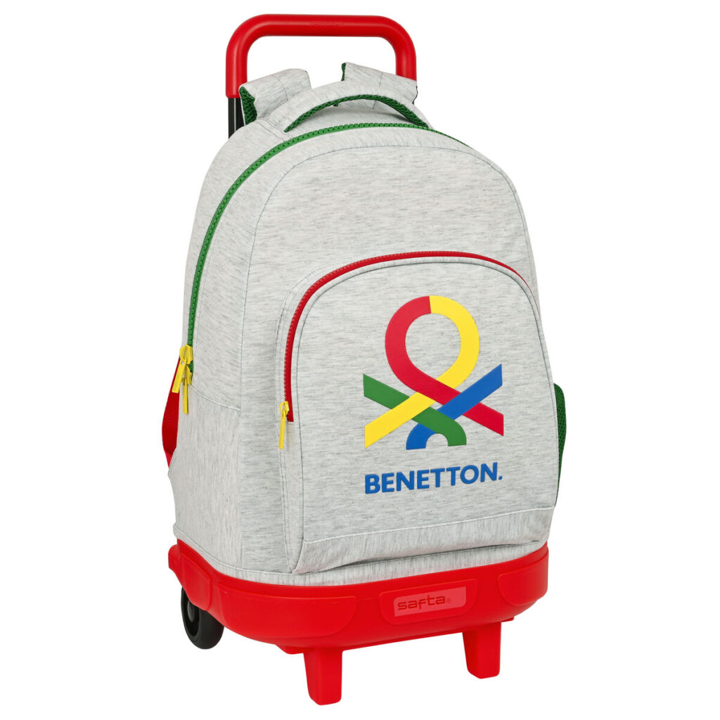 Σχολική Τσάντα με Ρόδες Benetton Pop Γκρι (33 x 45 x 22 cm)