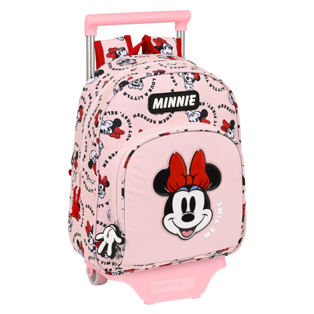 Σχολική Τσάντα με Ρόδες Minnie Mouse Me time Ροζ (28 x 34 x 10 cm)
