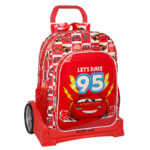 Σχολική Τσάντα με Ρόδες Cars Let's race Κόκκινο Λευκό (33 x 42 x 14 cm)