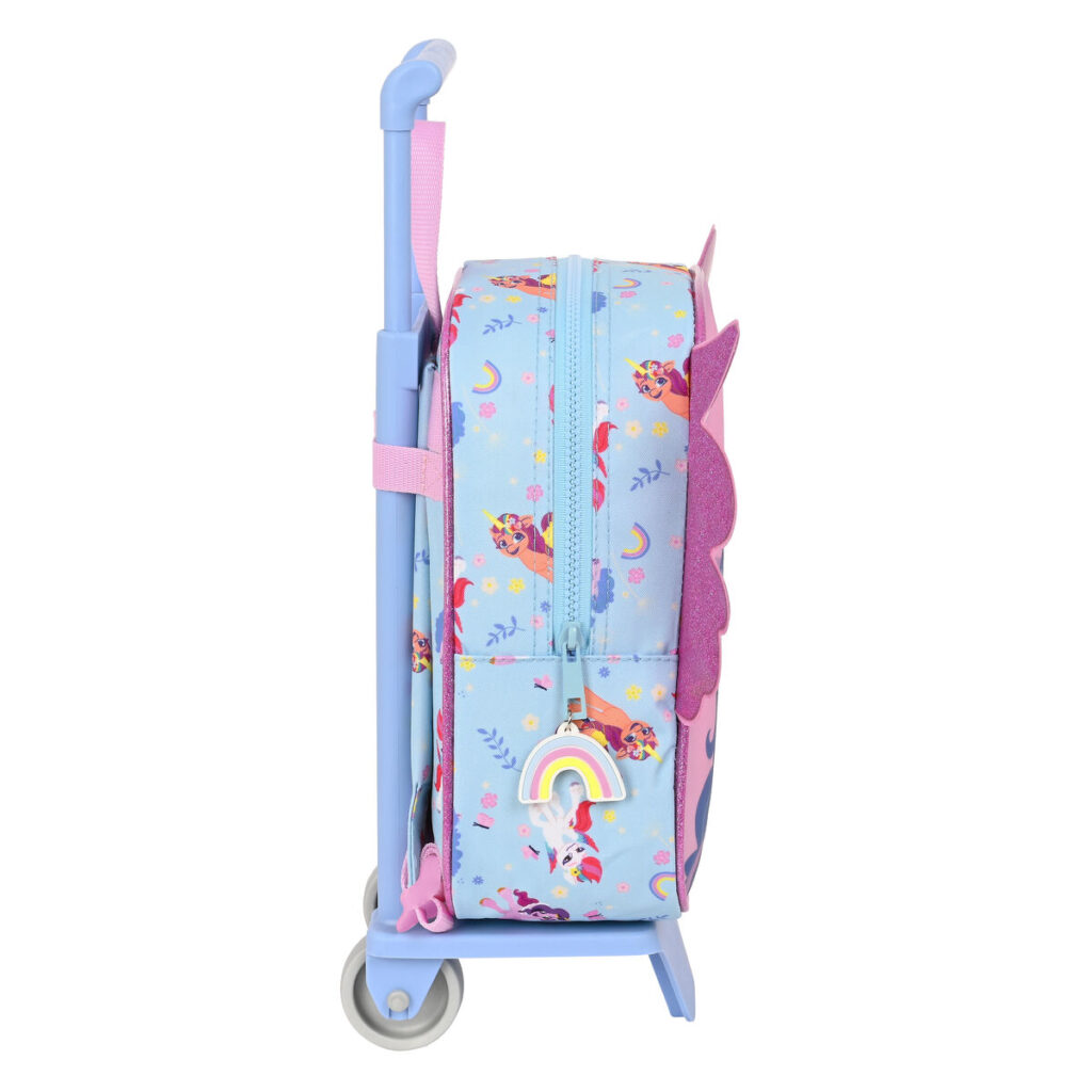 Σχολική Τσάντα με Ρόδες My Little Pony Wild & free Μπλε Ροζ 22 x 27 x 10 cm