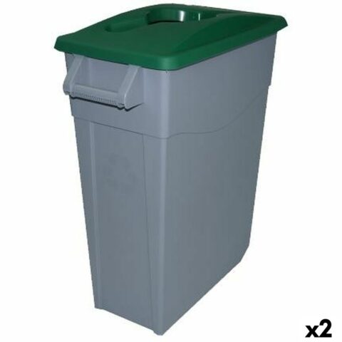 Κάδος Απορριμμάτων για Ανακύκλωση Denox 65 L Πράσινο (x2)