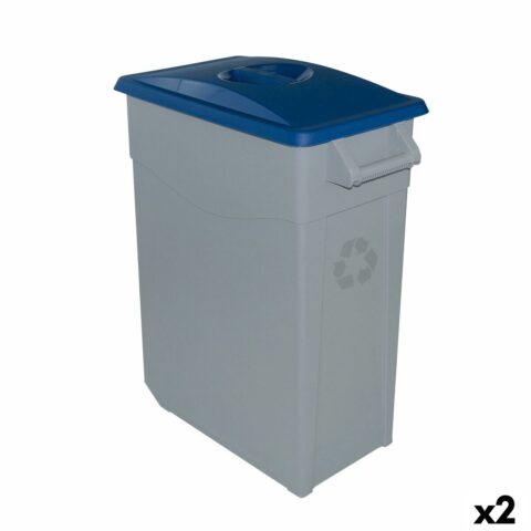 Κάδος Απορριμμάτων για Ανακύκλωση Denox 65 L Μπλε (x2)