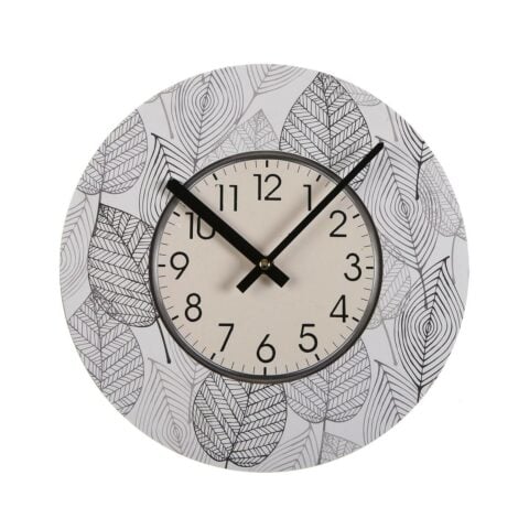 Ρολόι Τοίχου Versa Gardee Φύλλα Ξύλο 4 x 30 x 30 cm