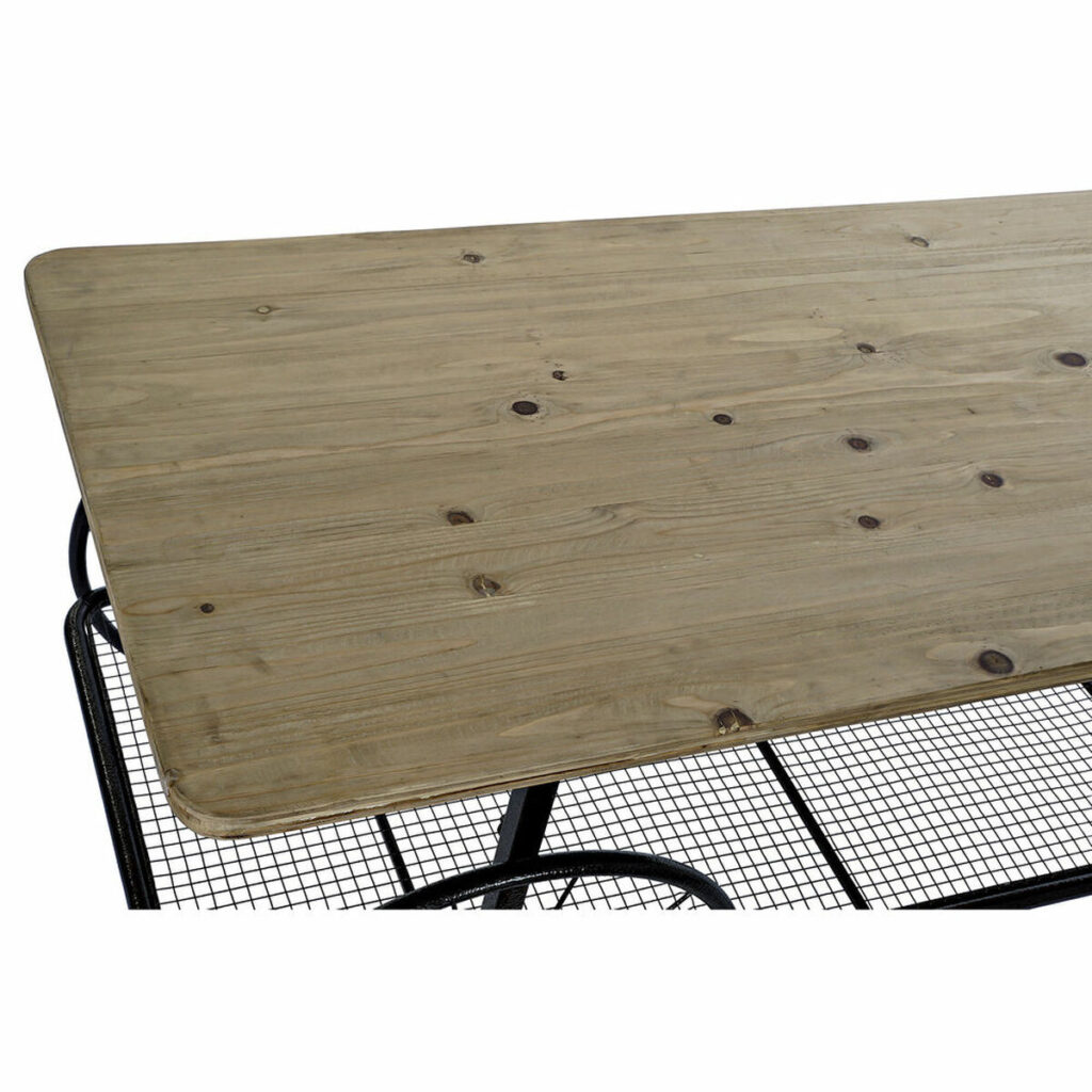 Βοηθητικό Τραπέζι DKD Home Decor Μαύρο Χαλκός Φυσικό PVC Μέταλλο Έλατο 112 x 54 x 52 cm