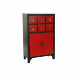 Σιφονιέρα DKD Home Decor Μαύρο Κόκκινο Έλατο Ξύλο MDF Ανατολικó 63 x 27 x 101 cm