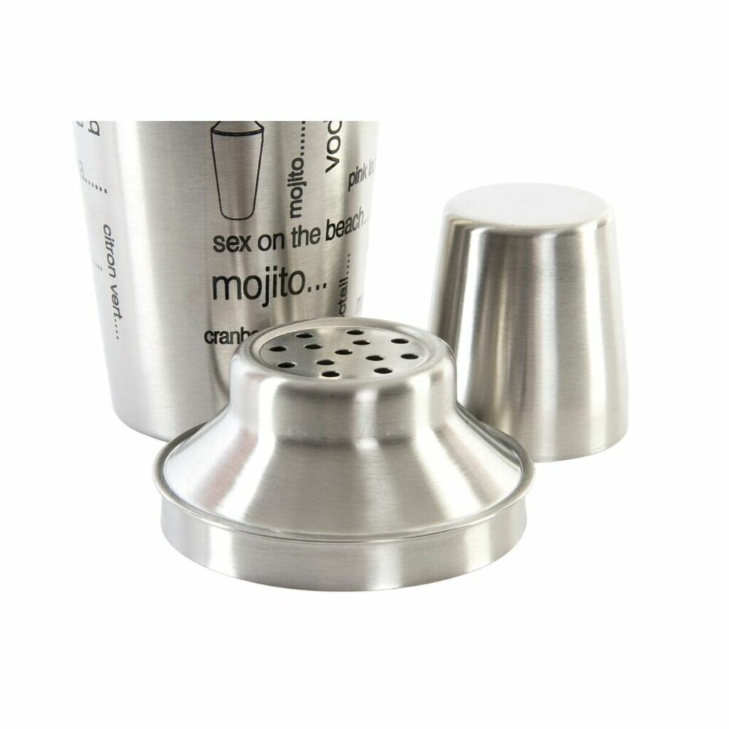 Σέικερ DKD Home Decor Ασημί Ανοξείδωτο ατσάλι Πλαστική ύλη 9 x 9 x 22 cm