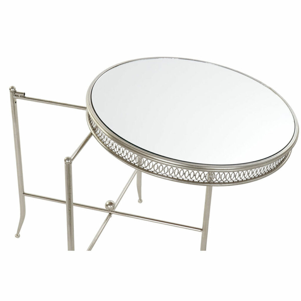 Βοηθητικό Τραπέζι DKD Home Decor Ασημί Μέταλλο Καθρέφτης 56 x 56 x 56 cm