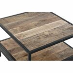 Βοηθητικό Τραπέζι DKD Home Decor Καφέ Μαύρο Μέταλλο Ξύλο από Μάνγκο 60 x 60 x 46 cm