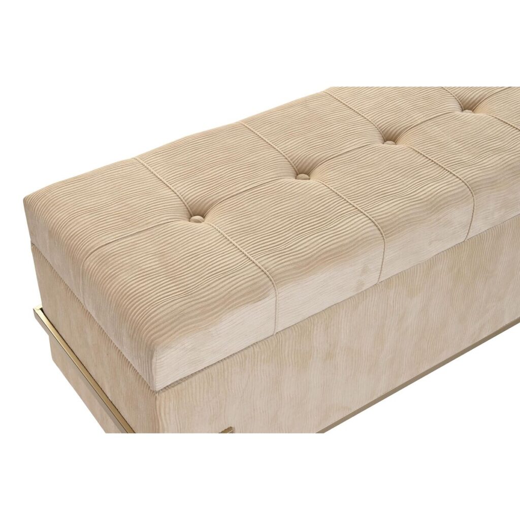 Foot-of-bed Bench DKD Home Decor Μπεζ Μέταλλο 120 x 42 x 48 cm (3 pcs)