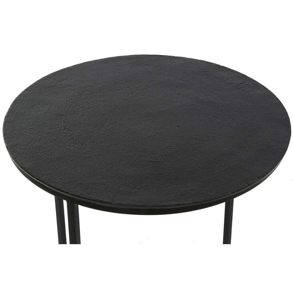 Σετ με 2 τραπέζια DKD Home Decor Μαύρο Μέταλλο Αλουμίνιο 46 x 46 x 58 cm