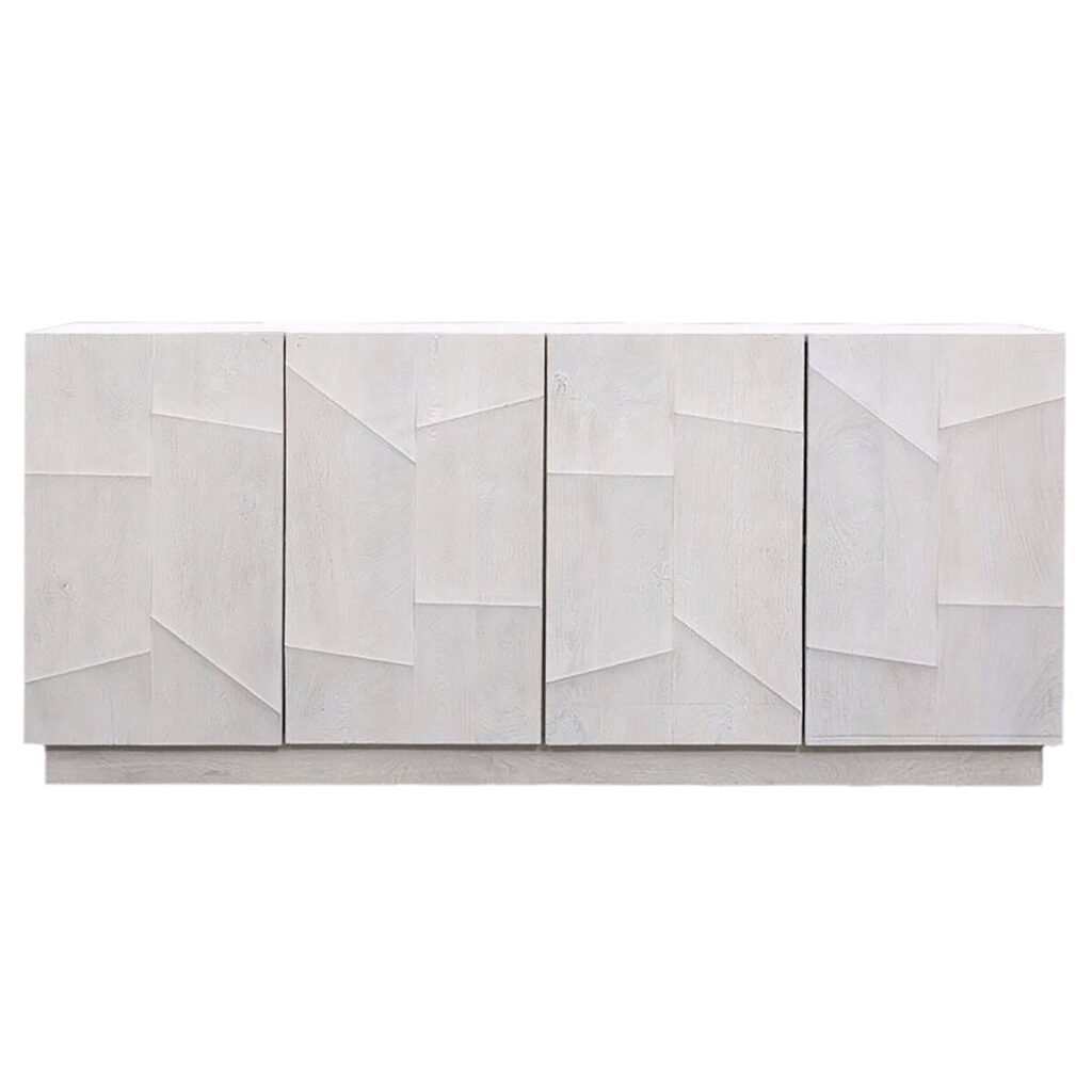 Σκευοθήκη DKD Home Decor Λευκό Κρεμ Ξύλο από Μάνγκο 180 x 40 x 80 cm