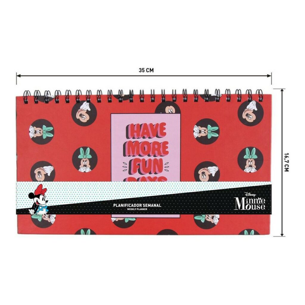 Εβδομαδιαίος προγραμματιστής Minnie Mouse Σημειωματάριο χαρτί (35 x 16