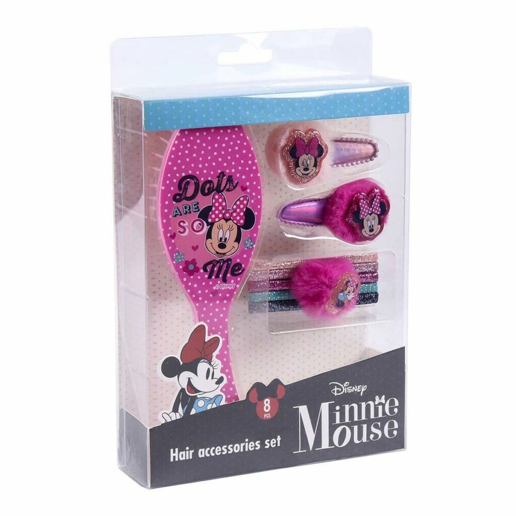 Αξεσουάρ για τα Mαλλιά Minnie Mouse Ροζ (8 pcs)