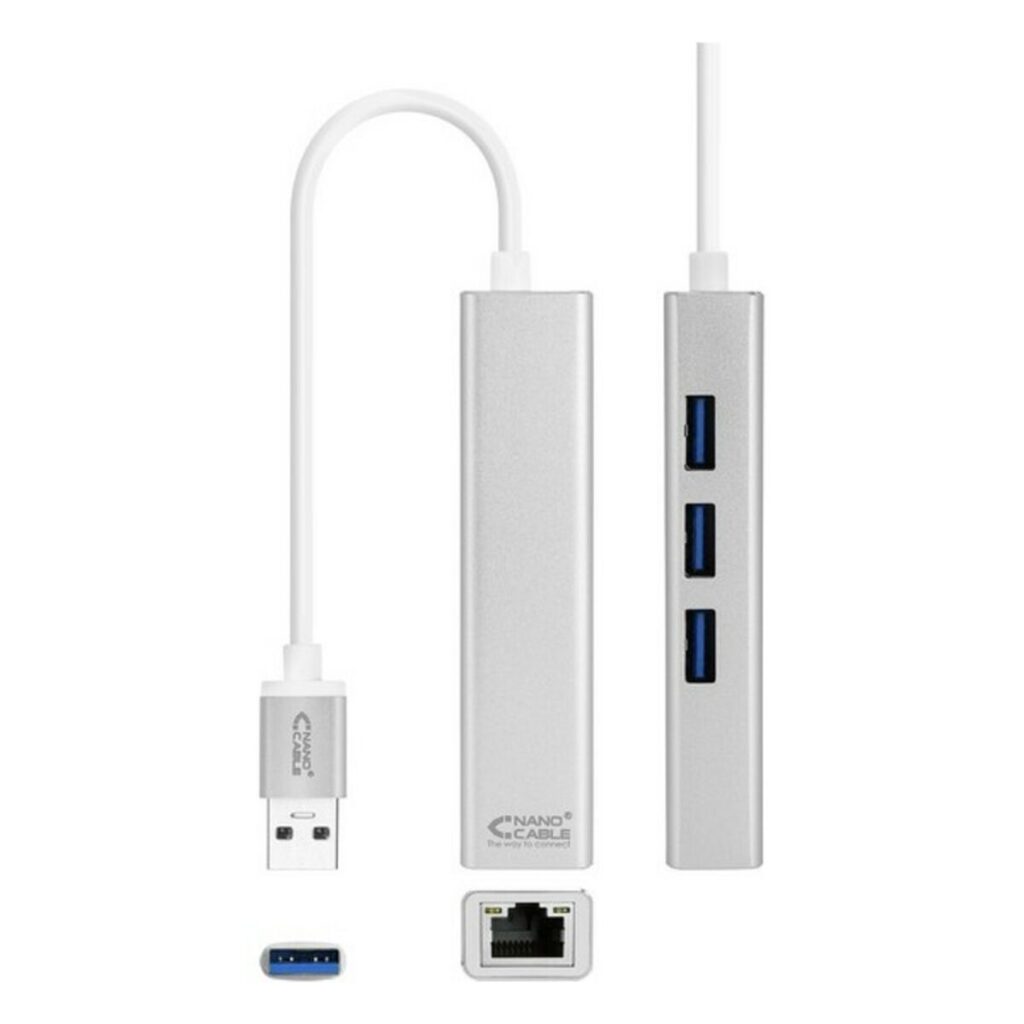 Μετατροπέας USB 3.0 έως Gigabit Ethernet NANOCABLE 10.03.0403 Ασημί
