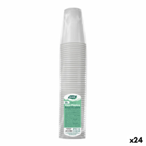 Σετ επαναχρησιμοποιήσιμων ποτήριων Algon Λευκό 24 Μονάδες 300 ml (50 Τεμάχια)