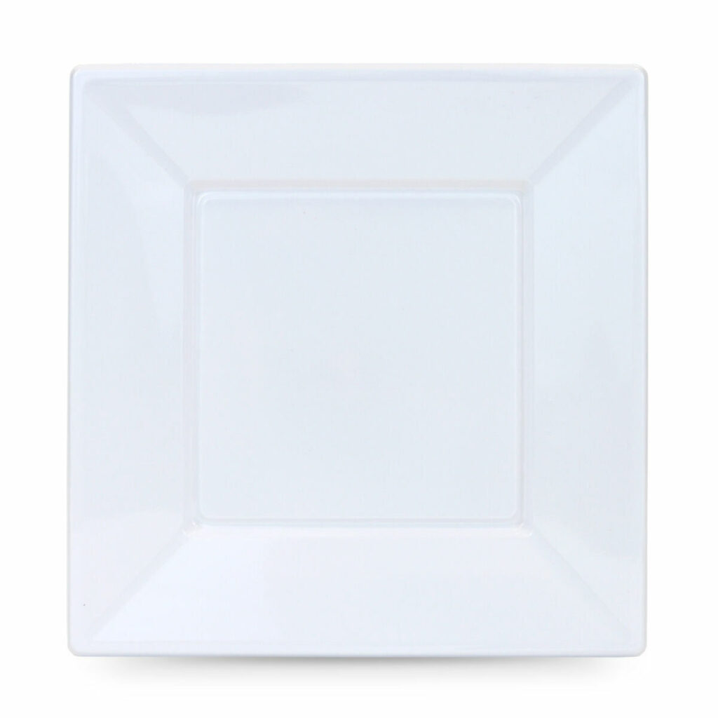 Σετ επαναχρησιμοποιήσιμων πιάτων Algon Τετράγωνο Λευκό Πλαστική ύλη 23 x 23 x 2 cm (48 Μονάδες)