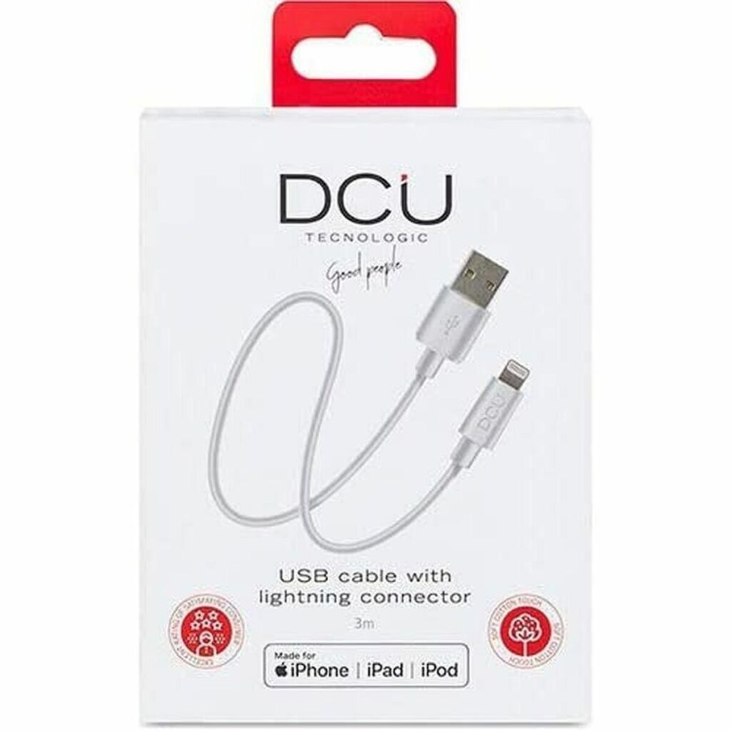 Καλώδιο USB για iPad/iPhone DCU 4R60057 Λευκό 3 m